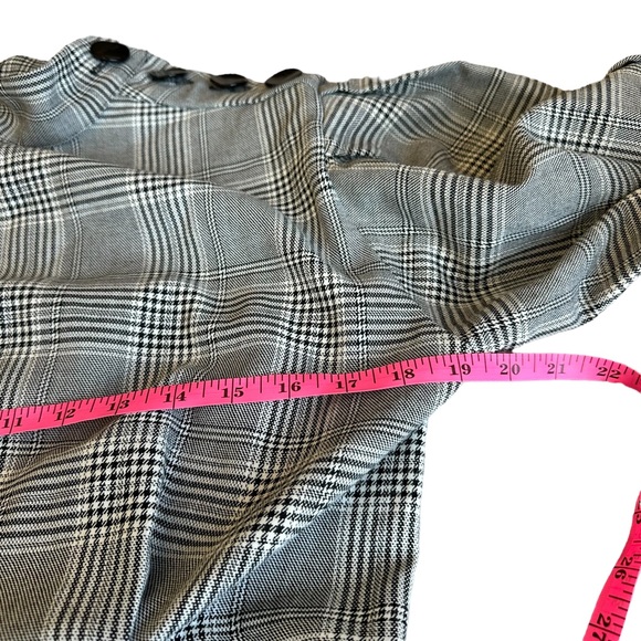 ZARA gray plaid checkered puff sleeve dress M - Picture 13 of 13